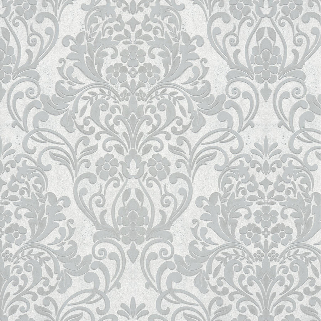 Brewster Home Fashions Anders Damask Silver Wallpaper
