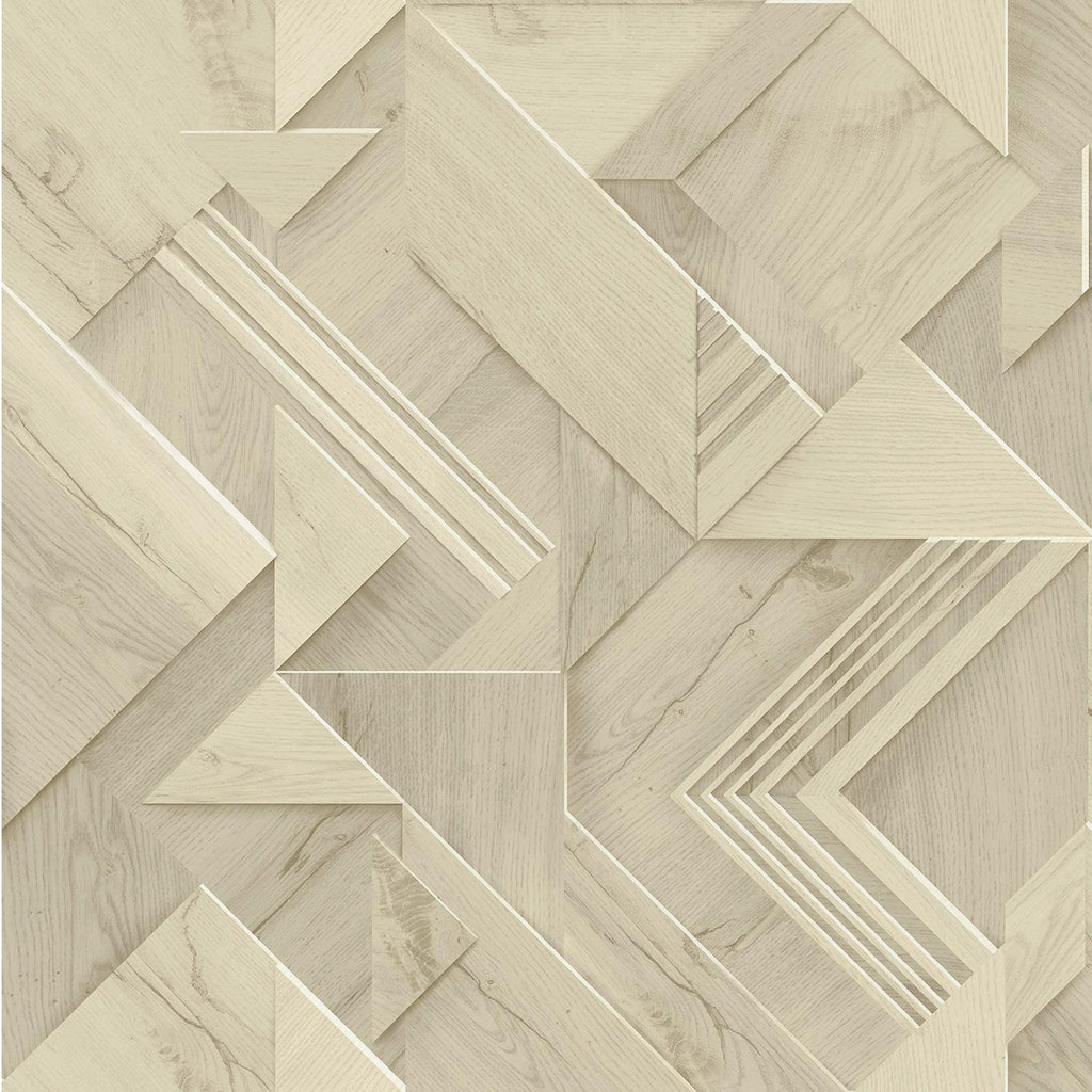Brewster Home Fashions Cassian Wood Geo Taupe Wallpaper