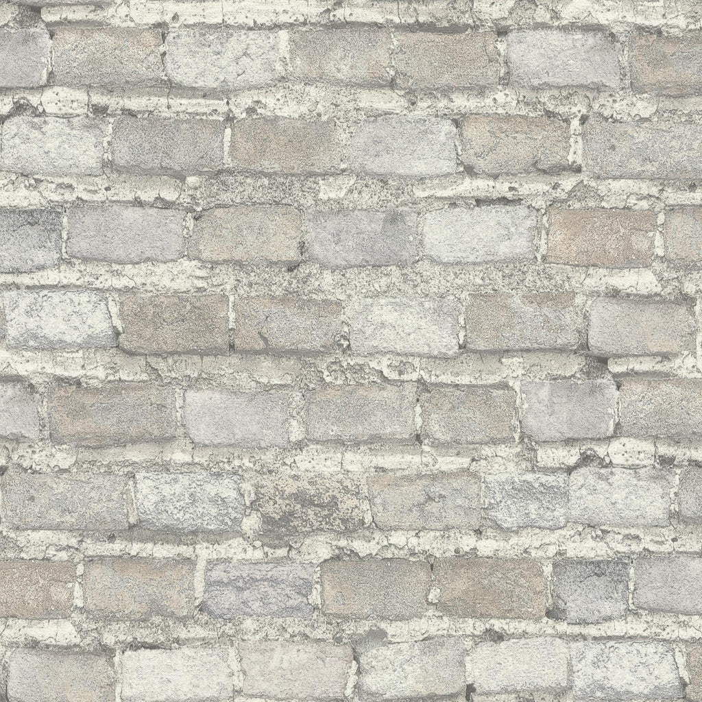 Brewster Home Fashions Lennox Off-White Brick Wallpaper