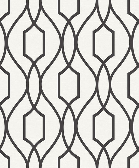 Brewster Home Fashions Evelyn Black Trellis Wallpaper