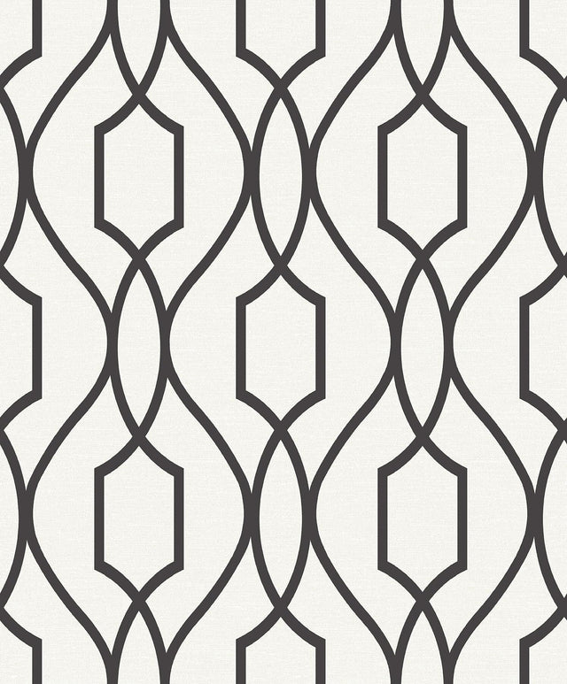 Brewster Home Fashions Evelyn Black Trellis Wallpaper