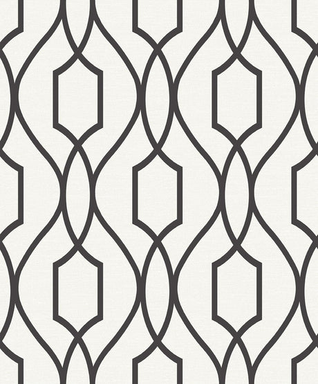 Brewster Home Fashions Evelyn Trellis Black Wallpaper