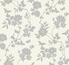 Candice Olson Flutter Vine White/Silver Wallpaper