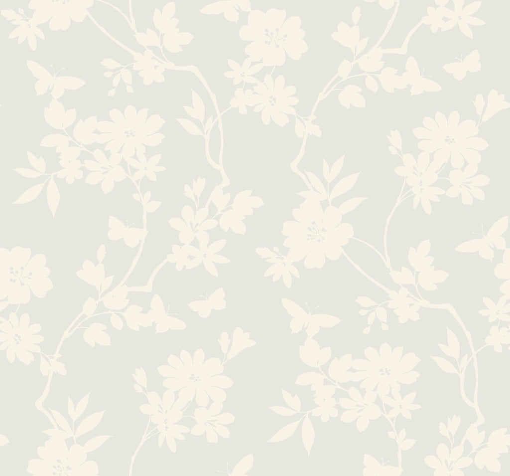 Candice Olson Flutter Vine White Wallpaper
