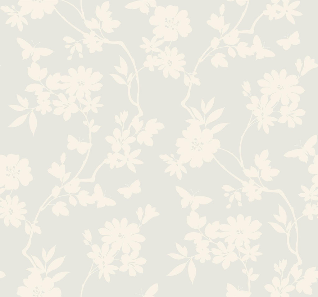 Candice Olson Flutter Vine White Wallpaper