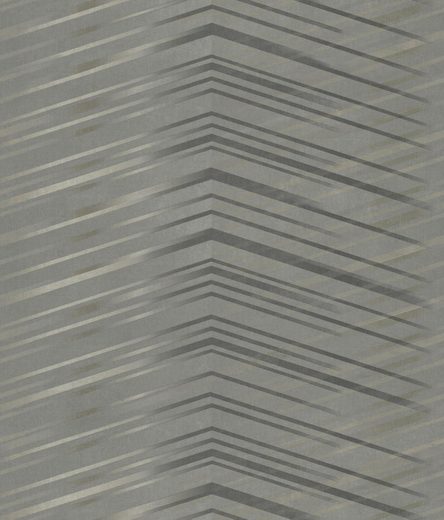 Candice Olson Glistening Chevron Charcoal Wallpaper
