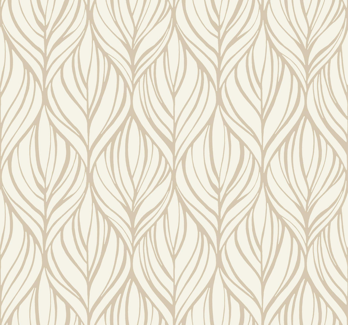 Candice Olson Palma White/Gold Wallpaper