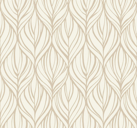 Candice Olson Palma White/Gold Wallpaper