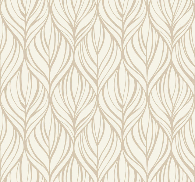 Candice Olson Palma White/Gold Wallpaper