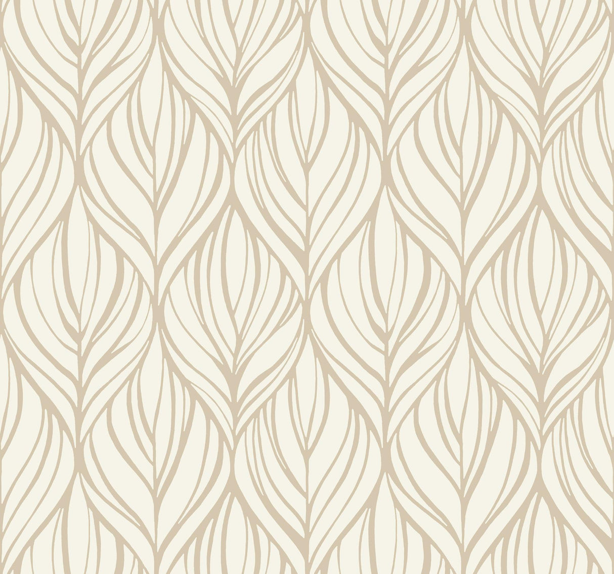 Candice Olson Palma White/Gold Wallpaper