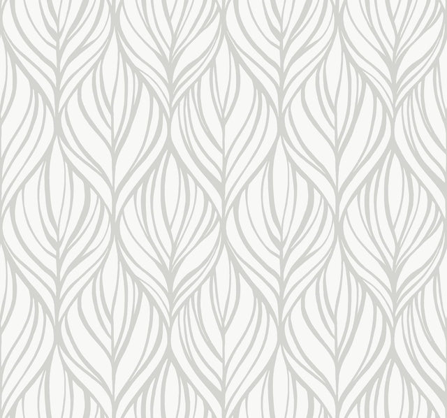 Candice Olson Palma White/Silver Wallpaper