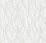 Candice Olson Palma White/Silver Wallpaper
