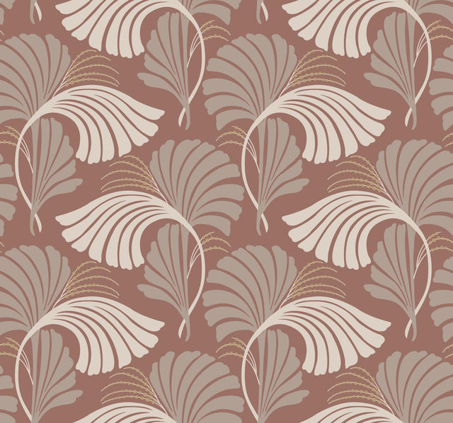 Candice Olson Dancing Leaves Tan Wallpaper