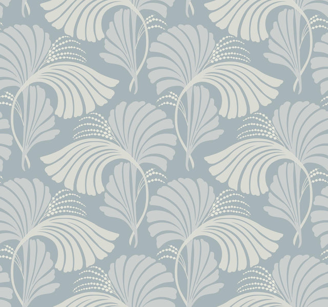Candice Olson Dancing Leaves Light Blue Wallpaper