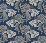 Candice Olson Dancing Leaves Navy Wallpaper