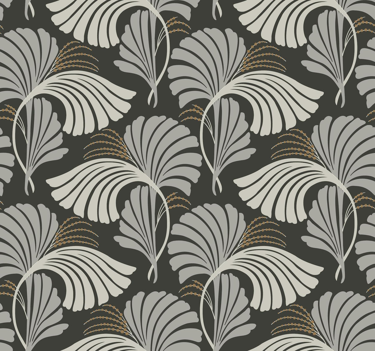 Candice Olson Dancing Leaves Black Wallpaper