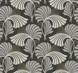 Candice Olson Dancing Leaves Black Wallpaper