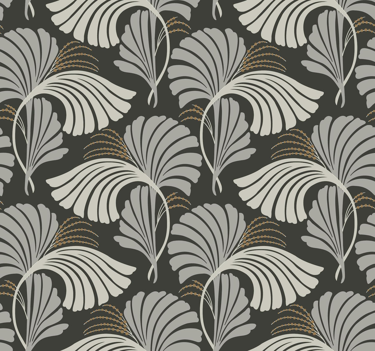 Candice Olson Dancing Leaves Black Wallpaper