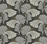 Candice Olson Dancing Leaves Black Wallpaper