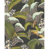 Cole & Son HOOPOE LEAVES OLIVE BLACK Wallpaper