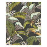 Cole & Son Hoopoe Leaves Olive Black Wallpaper
