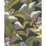 Cole & Son HOOPOE LEAVES OLIVE BLACK Wallpaper