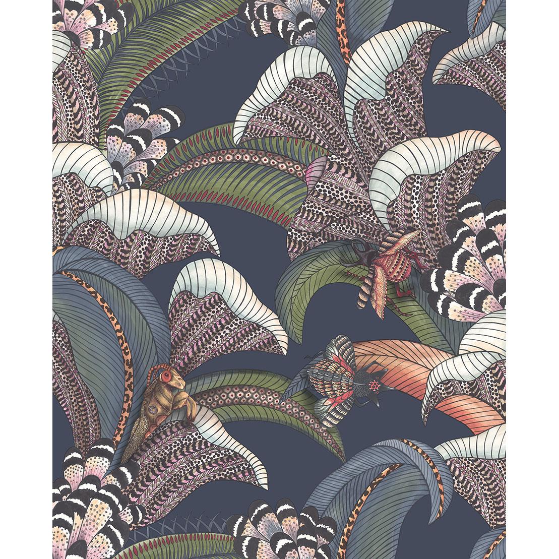 Cole & Son HOOPOE LEAVES MIDNIGHT Wallpaper