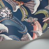 Cole & Son HOOPOE LEAVES MIDNIGHT Wallpaper