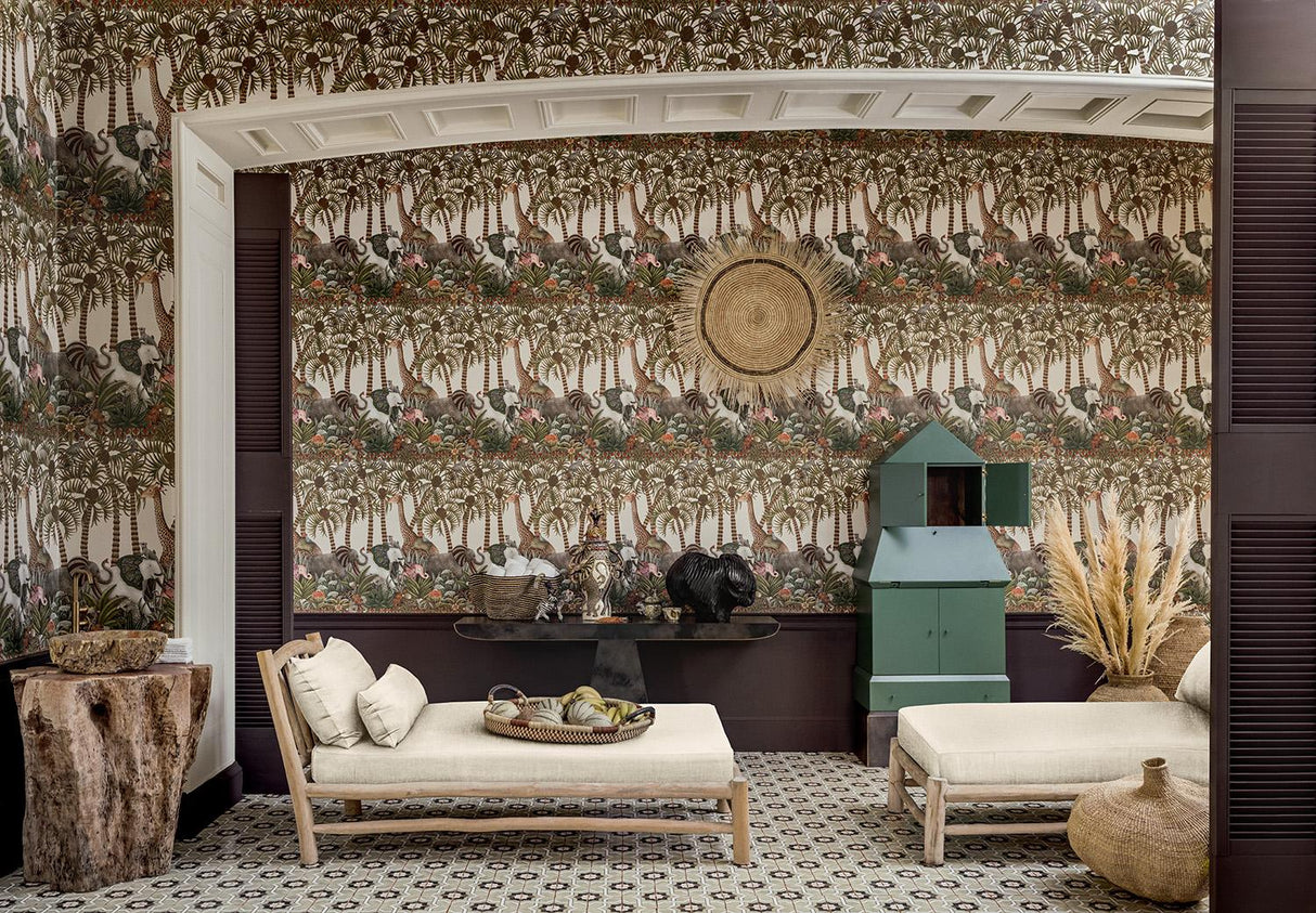 Cole & Son LETABA MARCH SPGRN&GNGR/CRM Wallpaper