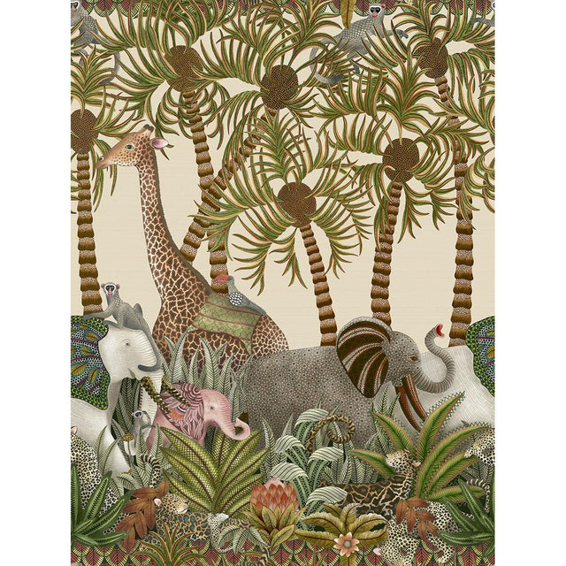 Cole & Son LETABA MARCH GRASSCLOTH SPGRN&GNGR/CRM Wallpaper