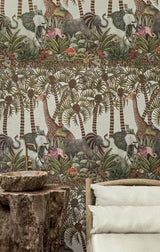 Cole & Son LETABA MARCH GRASSCLOTH SPGRN&GNGR/CRM Wallpaper
