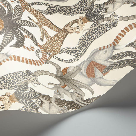 Cole & Son SAFARI TOTEM GNGR&TP/PRCHMNT Wallpaper