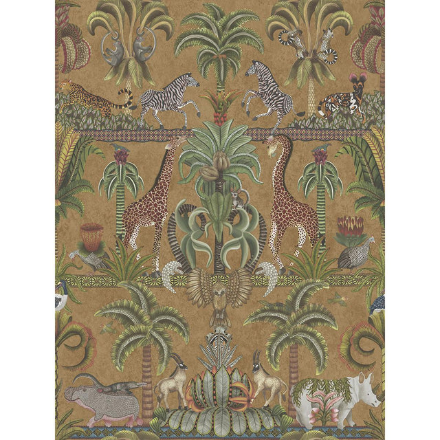 Cole & Son AFRIKA KINGDOM OLGRN/SPGRN/MT BRONZ Wallpaper
