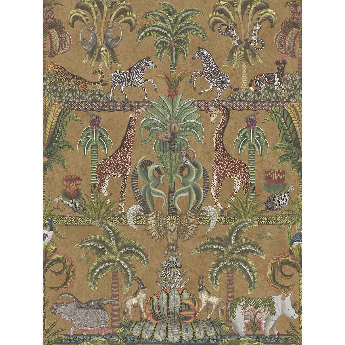 Cole & Son Afrika Kingdom Olgrn/Spgrn/Mt Bronz Wallpaper