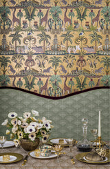 Cole & Son AFRIKA KINGDOM OLGRN/SPGRN/MT BRONZ Wallpaper