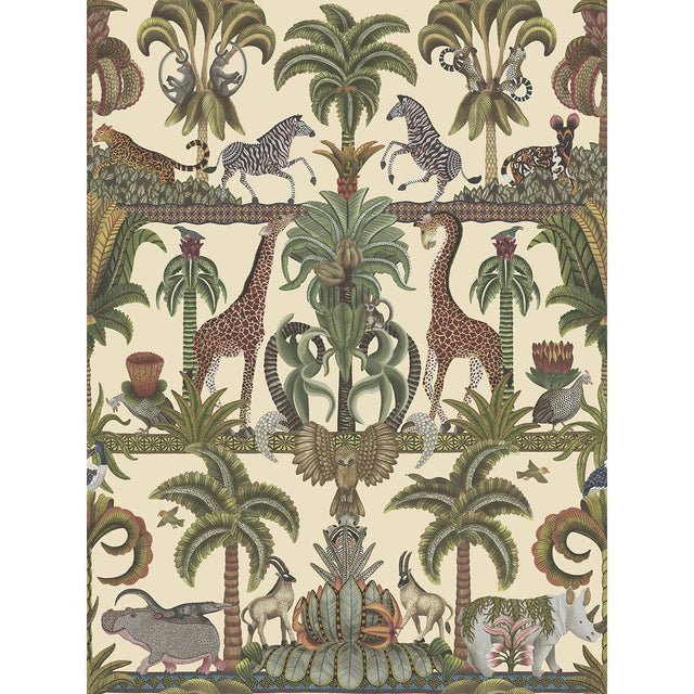 Cole & Son AFRIKA KINGDOM OLGREEN & SPGREEN/CREAM Wallpaper
