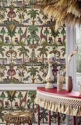 Cole & Son AFRIKA KINGDOM OLGREEN & SPGREEN/CREAM Wallpaper