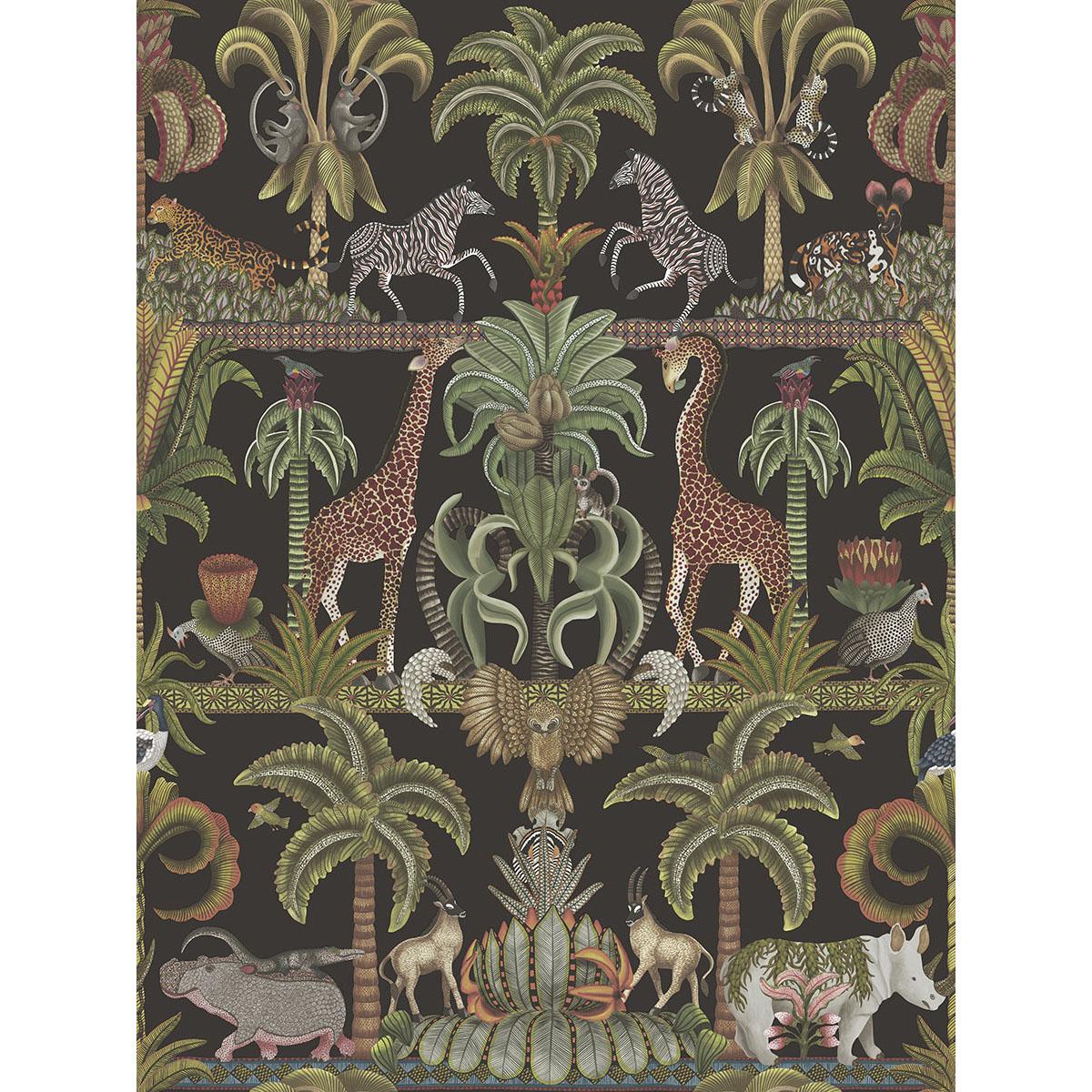 Cole & Son AFRIKA KINGDOM OLVGRN&SPGRN/BCK Wallpaper