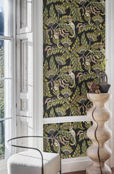Cole & Son BUSH BABY SPGRN&ORNG/BLCK Wallpaper