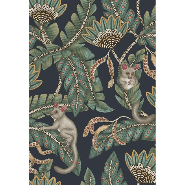 Cole & Son BUSH BABY TEAL&OCHRE/INK Wallpaper