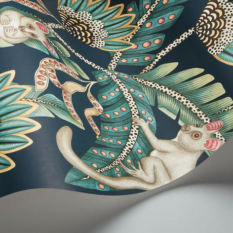 Cole & Son BUSH BABY TEAL&OCHRE/INK Wallpaper