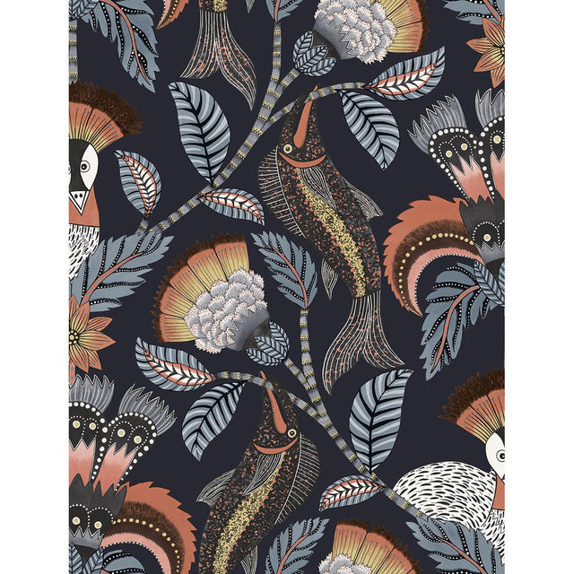 Cole & Son NENE TERRACOTTA MIDNIGHT Wallpaper