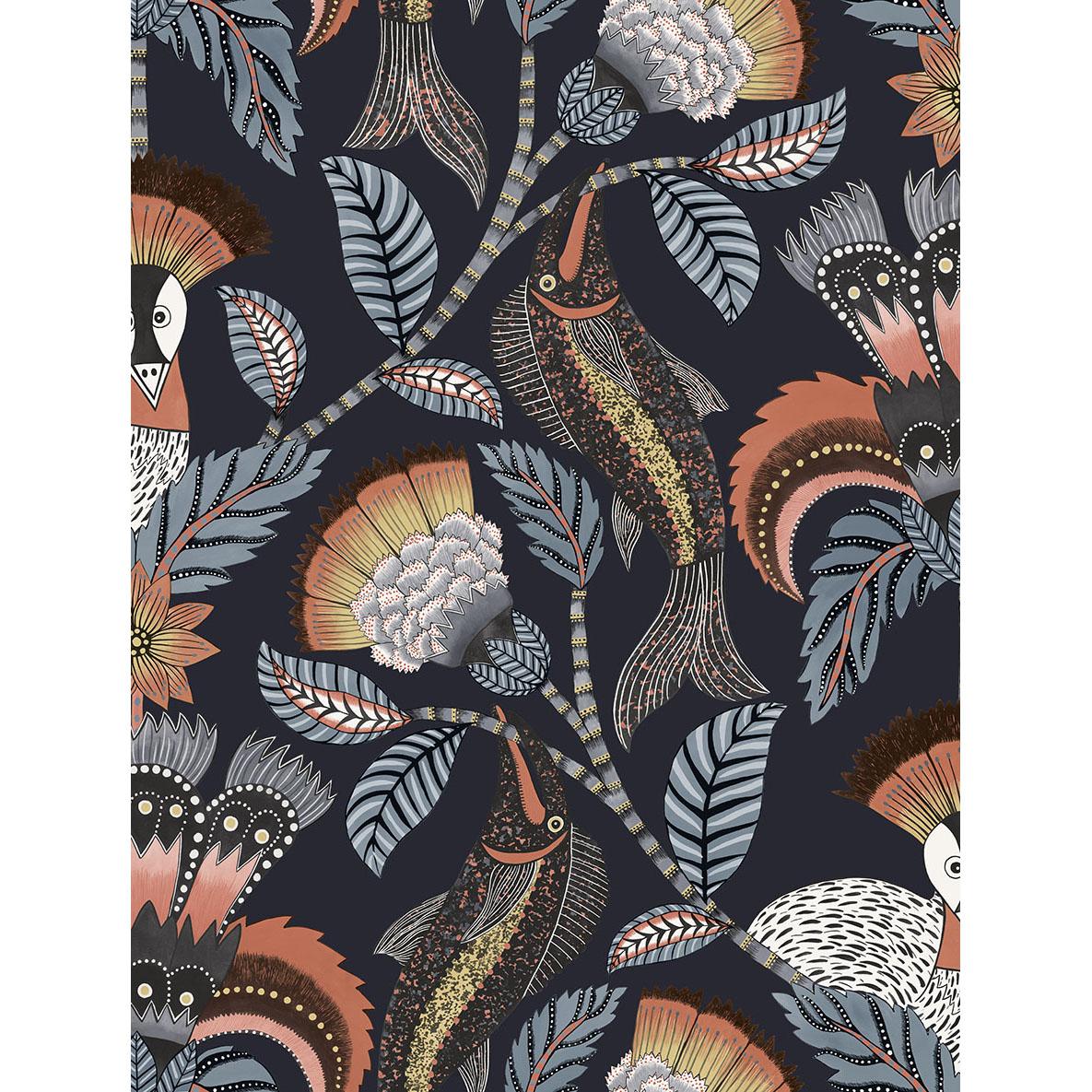Cole & Son NENE TERRACOTTA MIDNIGHT Wallpaper