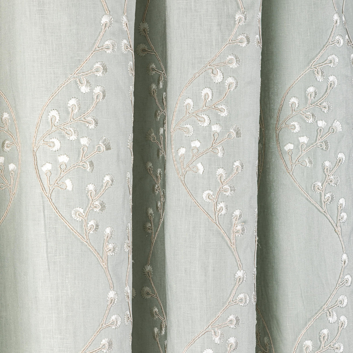 Lee Jofa LILLIE EMBROIDERY AQUA Drapery Fabric