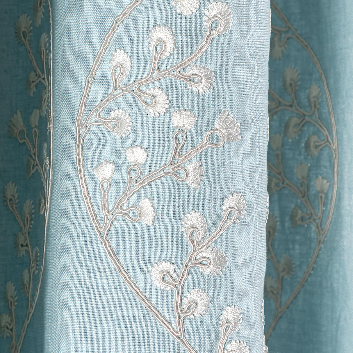 Lee Jofa LILLIE EMBROIDERY SKY Drapery Fabric