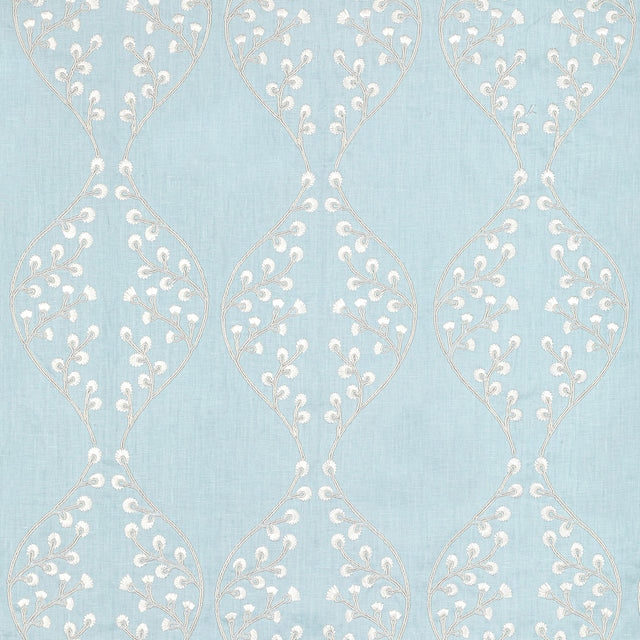 Lee Jofa LILLIE EMBROIDERY SKY Drapery Fabric