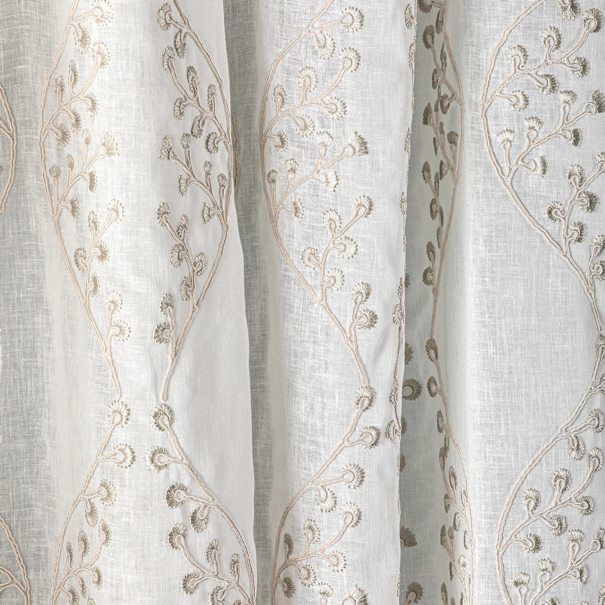 Lee Jofa LILLIE SHEER IVORY/FOG Drapery Fabric