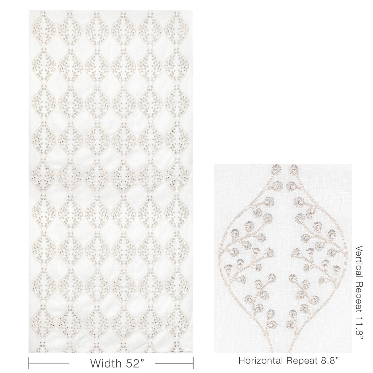 Lee Jofa LILLIE SHEER IVORY/FOG Drapery Fabric