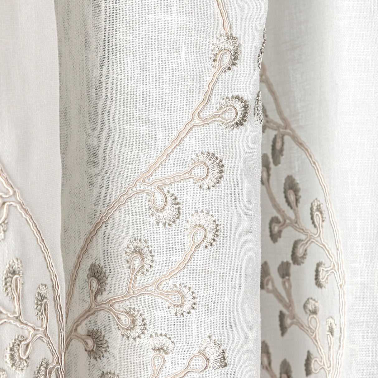 Lee Jofa LILLIE SHEER IVORY/FOG Drapery Fabric