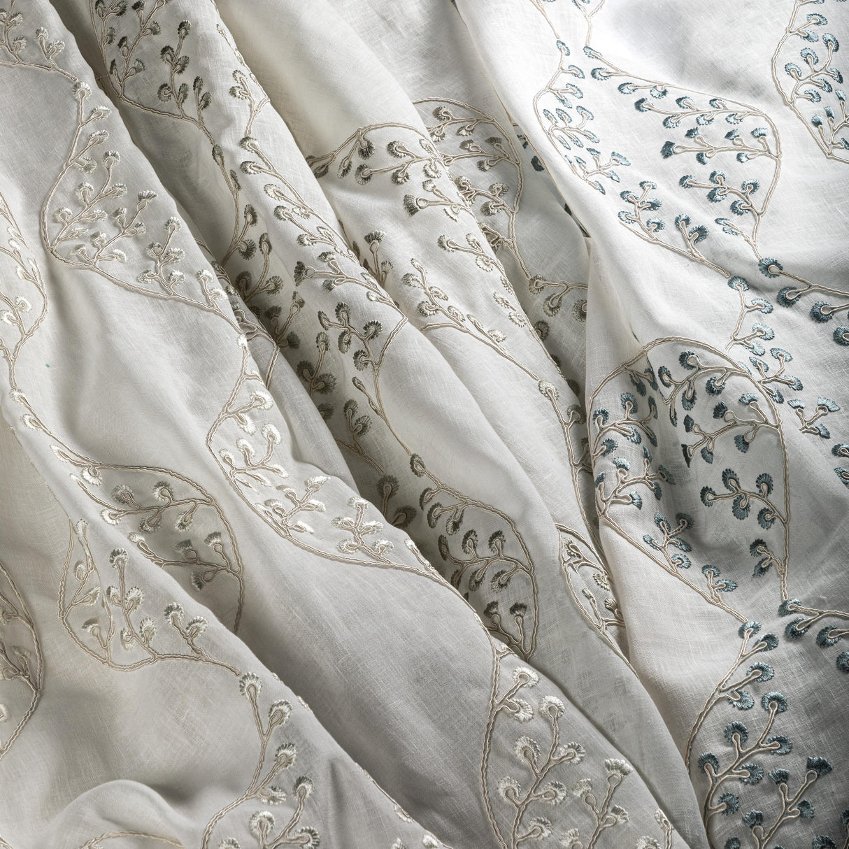 Lee Jofa LILLIE SHEER IVORY/FOG Drapery Fabric